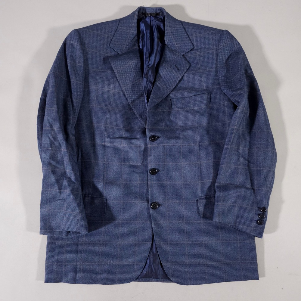 Brioni Sport Coat Mens 50R/40R Blue Plaid Traiano 3-Button Wool Blazer Italy
